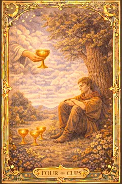 Cups Four 카드 이미지