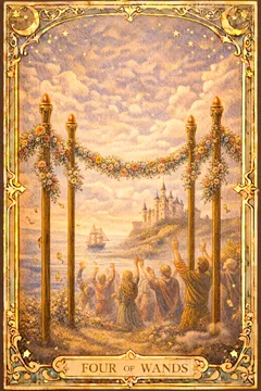 Wands Four 카드 이미지