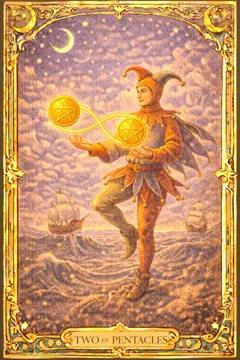 Pentacles Two 카드 이미지